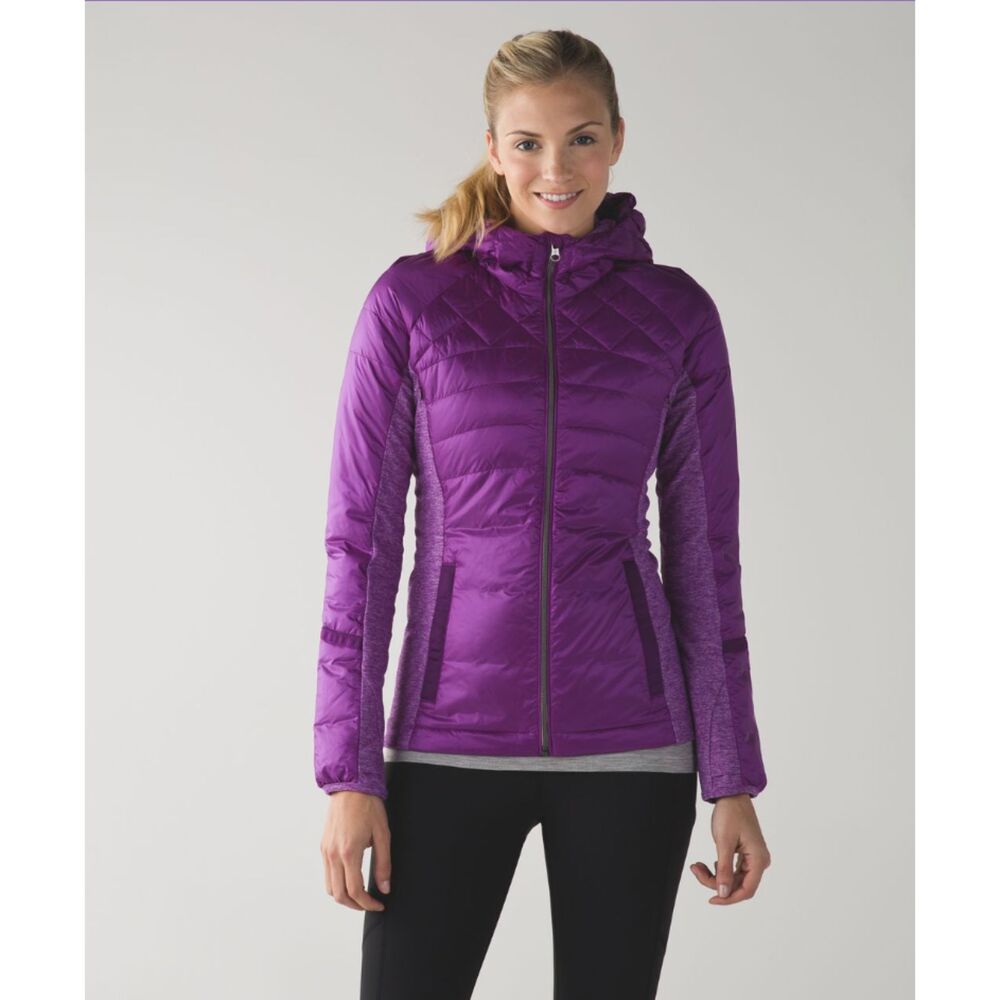 Lululemon Womens 4 Down For A Run Jacket Tender Violet Goose Athleisure EUC
